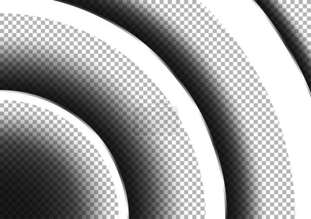 Téléchargez les illustrations : Effet d'ombre de cercle simulant la superposition - Ombres sombres sur fond de motif à carreaux, Illustration vectorielle - en licence libre de droit