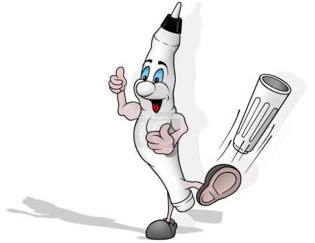 Ilustración de Talking fieltro punta pluma con tapa - Ilustración de dibujos animados de colores aislados sobre fondo blanco, Vector - Imagen libre de derechos
