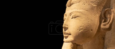Photo for Turin, Italy - Circa July 2021: Egyptian archaeology. Ancient Sphinx in sandstone representing the pharaoh, copy space - Royalty Free Image