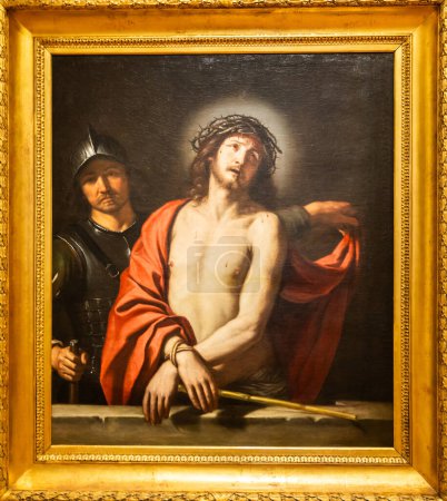 Photo for Turin, Italy - May 2023: Ecce Homo, by Guercino, 1659. Jesus Christ prayer, Catholic religion - Royalty Free Image