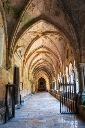 Photo for Cloister of the Cathedral of Tarragona, a Roman Catholic Church built in early-12th-century in Romanesque architectural style. - Royalty Free Image