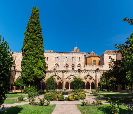 Photo for Cloister of the Cathedral of Tarragona, a Roman Catholic Church built in early-12th-century in Romanesque architectural style. - Royalty Free Image