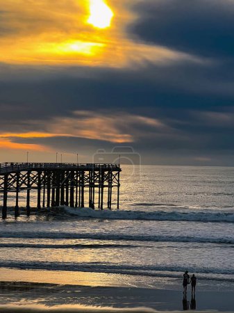 Photo for Sunset at pacific beach in san diego california - Royalty Free Image