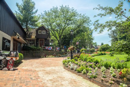 Photo for Lahaska, Pennsylvania - July 17, 2019:  View of historic tourist attraction, Peddlers Village in Bucks County, PA - Royalty Free Image