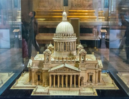 Photo for St. Petersburg, Russia - May 30, 2017: Model of St. Isaac's Cathedral, author M. Salin, carving from linden wood, 1848, Exhibited in St. Isaac's Cathedral - Royalty Free Image