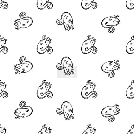 Illustration for Ganesha The Lord Of Wisdom Seamless Pattern Vector Art Illustration - Royalty Free Image