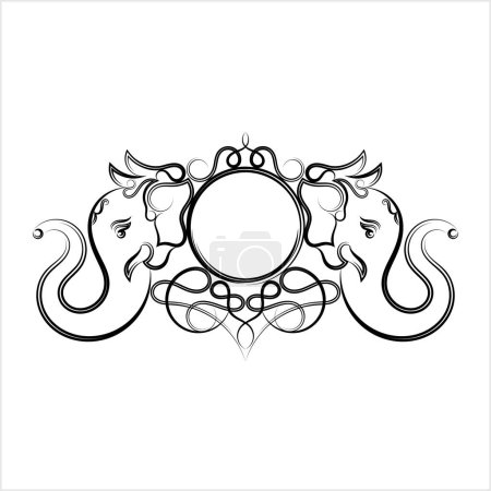 Ilustración de Ganesha El Señor de la Sabiduría Caligrafía Estilo Vector Arte Ilustración - Imagen libre de derechos