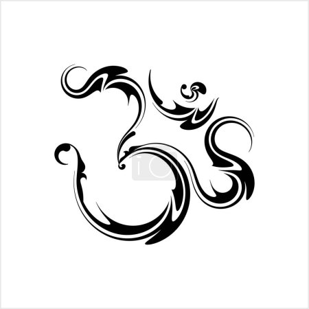 Illustration for Aum (Om) The Holy Motif Calligraphic Style Vector Art Illustration - Royalty Free Image