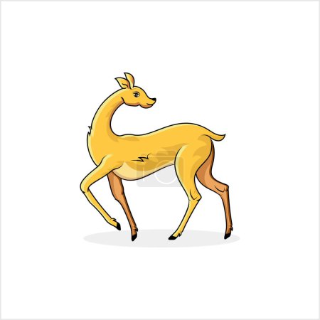 Illustration for Deer Cartoon Style, Deer Stylish Flat Silhouette Vector Art Illustration - Royalty Free Image