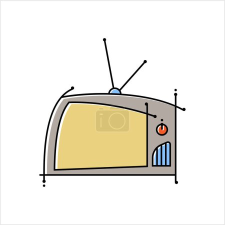 Illustration for Tv Icon, Television Set Icon Vector Art Illustration - Royalty Free Image