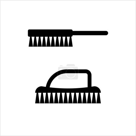 Illustration for Cleaning Brush Icon, Scrub Brush Vector Art Illustration - Royalty Free Image