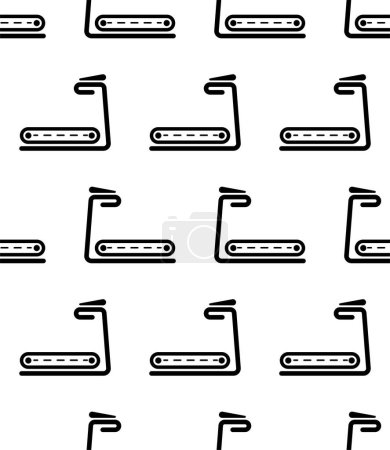 Illustration for Treadmill Icon Seamless Pattern, Walking Running Physical Exercise Machine Vector Art Illustration - Royalty Free Image
