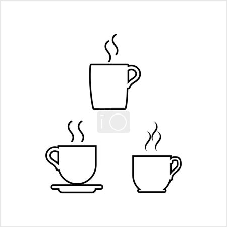 Illustration for Tea Cup Icon, Coffee Cup Icon Vector Art Illustration - Royalty Free Image