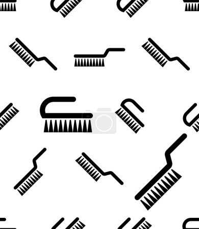 Illustration for Cleaning Brush Icon Seamless Pattern, Scrub Brush Vector Art Illustration - Royalty Free Image