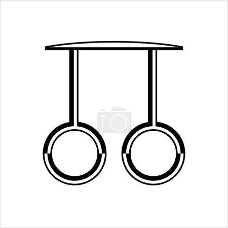 Illustration for Gymnastic Rings, Gym Steady Still Rings Training Apparatus Vector Art Illustration - Royalty Free Image