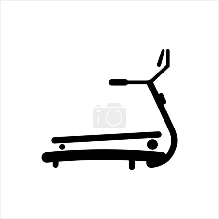 Illustration for Treadmill Icon, Walking Running Physical Exercise Machine Vector Art Illustration - Royalty Free Image