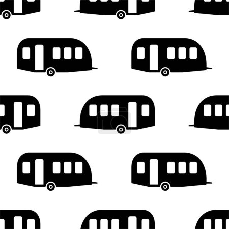 Photo for Caravan Icon Seamless Pattern, Travel Trailer, Camper Icon Vector Art Illustration - Royalty Free Image