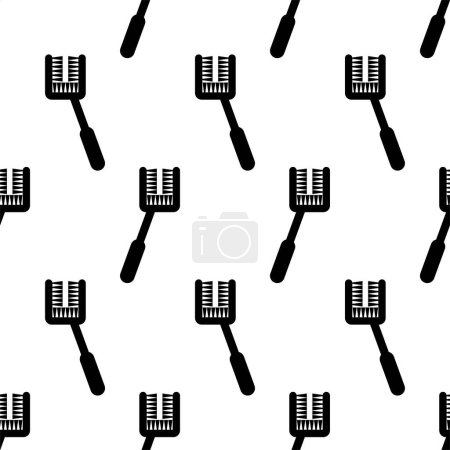 Illustration for Chain Cleaning Brush Icon Seamless Pattern, Chain Oil Grease Scrub Brush Vector Art Illustration - Royalty Free Image