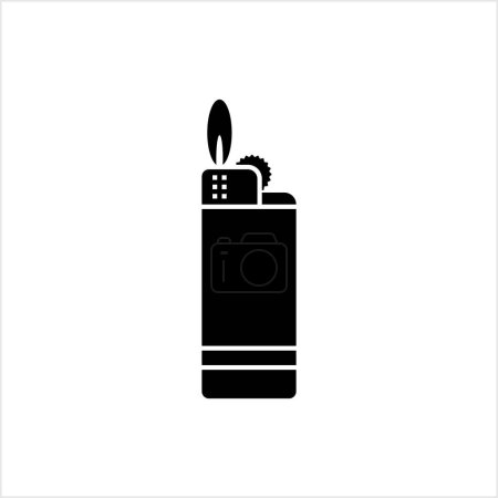 Téléchargez les illustrations : Icône de briquet de cigarette, illustration vectorielle d'art de briquet de gaz - en licence libre de droit