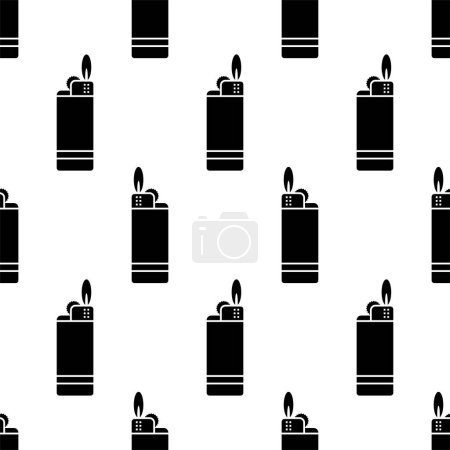 Téléchargez les illustrations : Modèle sans couture d'icône de briquet de cigarette, illustration vectorielle d'art de briquet de gaz - en licence libre de droit