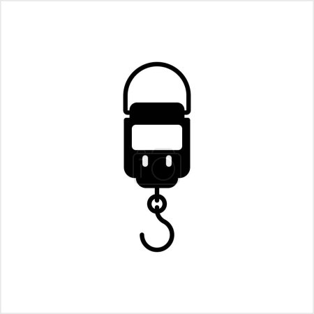 Illustration for Hook Weighing Scale Icon, Portable Hook Weighing Scale Icon Vector Art Illustration - Royalty Free Image