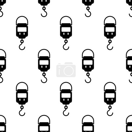 Illustration for Hook Weighing Scale Icon Seamless Pattern, Portable Hook Weighing Scale Icon Vector Art Illustration - Royalty Free Image