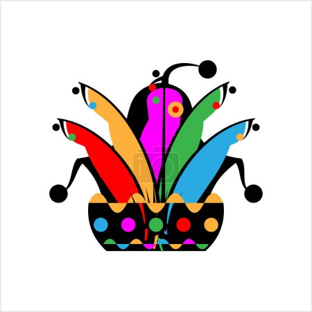 Illustration for Joker Hat Icon, Funny Clown Icon Vector Art Illustration - Royalty Free Image