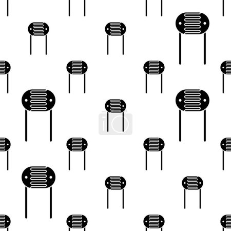 Illustration for Light Dependent Resistor Icon Seamless Pattern, Light Resistor, Photoresistor, Ldr, Photo Conductive Cell Vector Art Illustration - Royalty Free Image