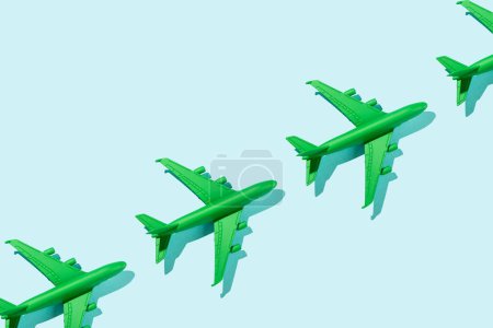 Photo for Sustainable aviation concept - green plane. - Royalty Free Image