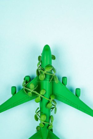 Photo for Sustainable aviation concept - green plane. - Royalty Free Image