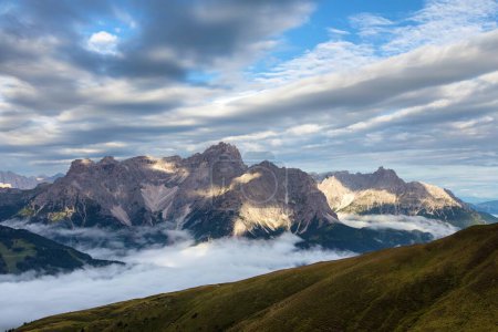 Photo for Panoramic view of the Sexten dolomites mountains or Dolomiti di Sesto from Carnian Alps mountains, Italy - Royalty Free Image
