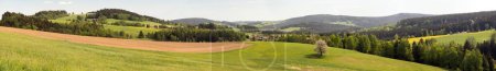 Photo for Panorama from bohemian and moravian highland near Pusta rybna village, Zdarske vrchy, Czech Republic - Royalty Free Image