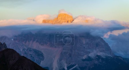 Evening view of mount Pelmo, South Tyrol, Alps Dolomites mountains, Italy 