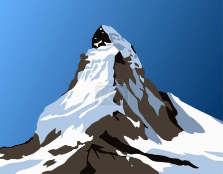 Mount Matterhorn blue colored vector illustration