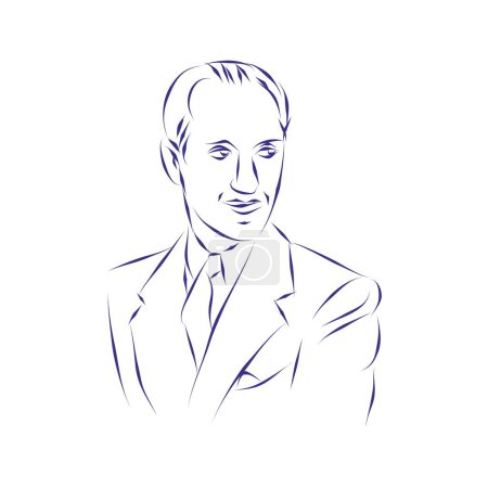 Ilustración de Vector ilustración retrato del compositor George Gershwin - Imagen libre de derechos