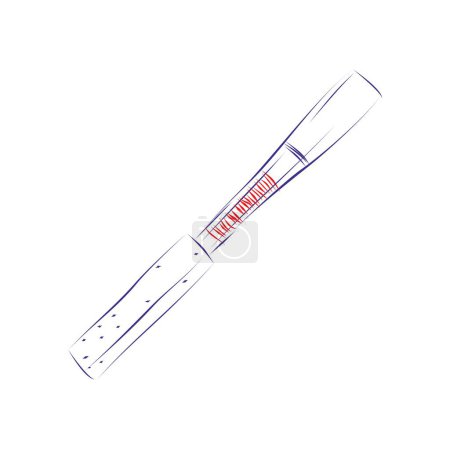 Illustration for Continuous line drawing of the reed of an oboe, isolated on white. Hand drawn, vector illustration - Royalty Free Image