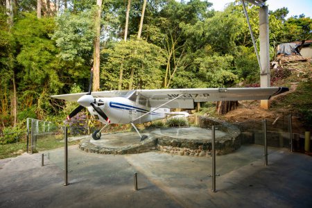 Photo for Medellin, Colombia - December 9, 2023: The plane he used to transport drugs famous drug dealer Pablo Escobar in Open-air museum. - Royalty Free Image