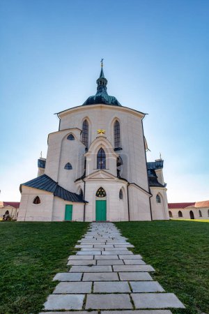 Pilgrimage church of Saint John of Nepomuk on Zelena Hora, green hill, monument UNESCO World Heritage Site, Zdar nad Sazavou, Czech Republic. Baroque Gothic architecture in central Europe