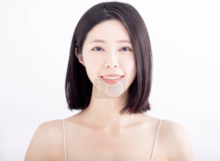 Photo for Closeup  Asian Young beauty face with Clean Fresh Skin - Royalty Free Image