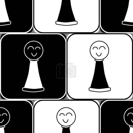 Illustration for Seamless pattern chess pawn. vector - Royalty Free Image