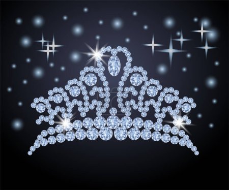 Illustration for Princess diamond tiara, vector illustration - Royalty Free Image