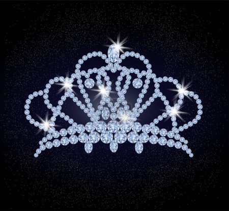 Illustration for Crystals Princess Diamond tiara, vector illustration - Royalty Free Image