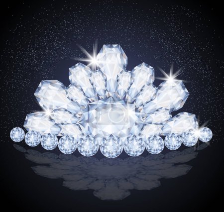 Illustration for Beautiful Princess Diamond crown, vector illustration - Royalty Free Image