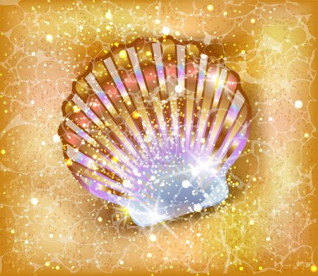 Illustration for Sea shell vip background, vector illustration - Royalty Free Image