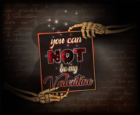Photo for Anti Valentines day card. You can not be my valentine. vector illustration - Royalty Free Image