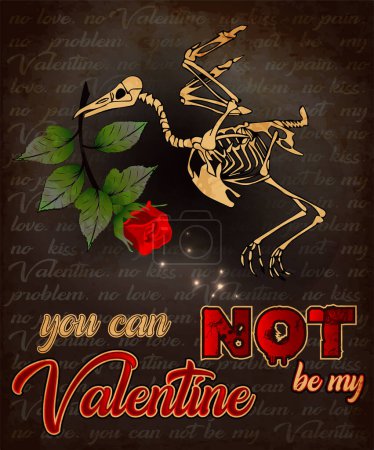Photo for Anti Valentines day. Party card. You can not be my valentine. vector illustration - Royalty Free Image