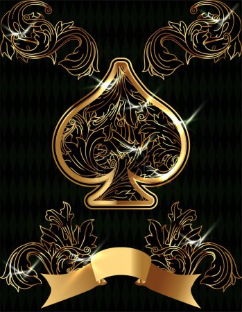 Photo for Spades ace poker playing cards, vector illustration - Royalty Free Image