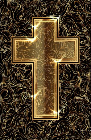 Photo for Golden Easter cross vip card, vector illustration - Royalty Free Image