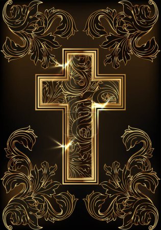 Photo for Happy Easter cross invitation card, vector illustration - Royalty Free Image
