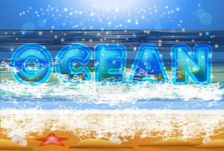 Summer ocean wallpaper, vector illustration